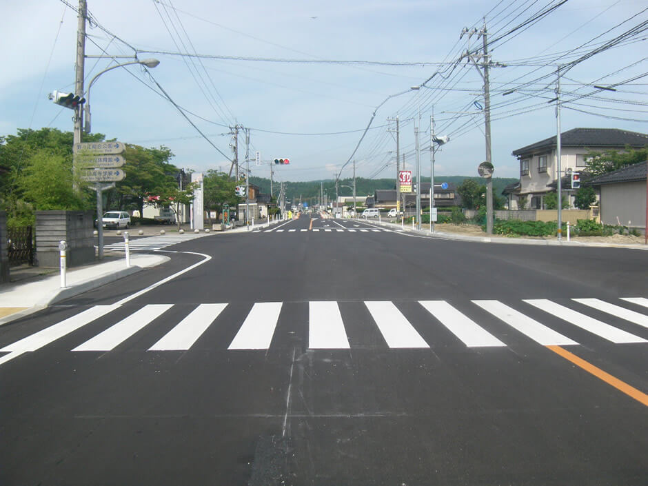 完成写真｜主要地方道大谷狼煙飯田線　地方道改築6類工事（飯田工区　舗装3工区）